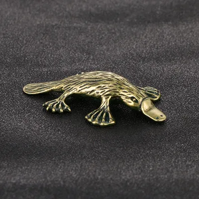 Solid Brass Animal Platypus Figurine Miniature Tea Pet Crafts Desktop Small Ornament Home Decorations Accessories Children Gifts