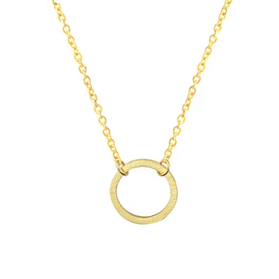 Copper Gilded Necklace Jewelry Clavicle Chain Circle