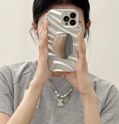 Wave Pattern Geometric Mirror Phone Case