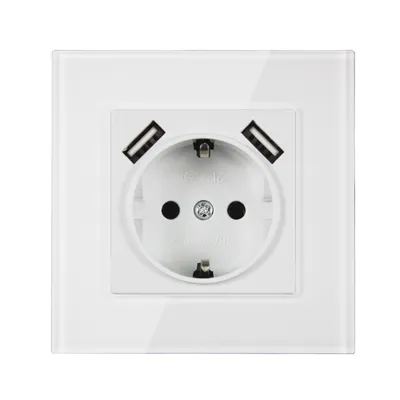 Wall socket elegant white champagne gold