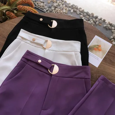 The New Drape High-waist Casual Suit Trousers Are Thin And Radish Loose Cropped Trousers