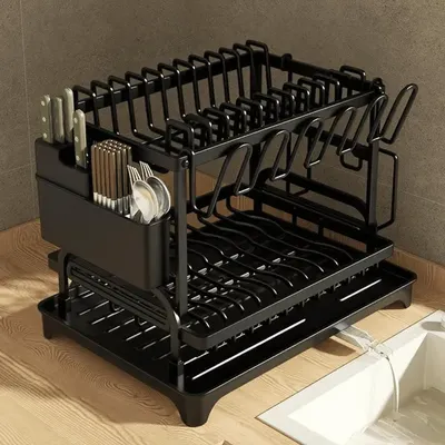 Kitchen Dish Drying Rack Large Capacity With Drain Board