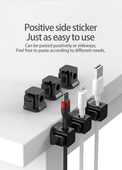 Data Cable Desktop Wall Stickers Without Punching For Fixed Storage