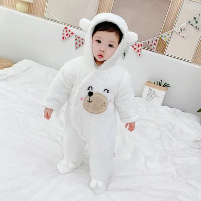 Season Baby Thickened Jumpsuit Shu Cotton Velvet Jumpsuit Newborn Winter Baby & Kids Clothes Romper