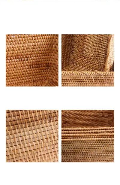 Desktop Storage Basket Rattan Living Room Home