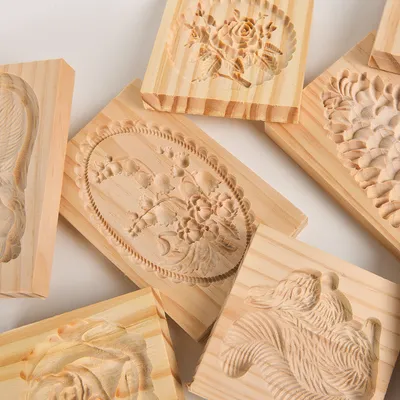 Wooden Gingerbread Cookie Mold Pine Nuts Rose Flower Cookie Mold Wooden Rose Flower Christmas Kitchen Tools