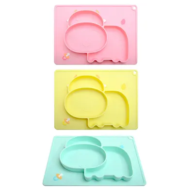 Baby Silicone Suction Cup Dishes Cartoon Learning Bowl Infant Feeding Bowls