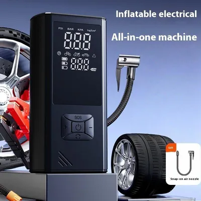 Portable Wireless Car Tire Inflator  Suitable For Cars, Motorcycles, Bicycles, And Sports Balls Features Digital Pressure Gauge, Auto-Shutoff, Faster Inflation, Self-pickup Only