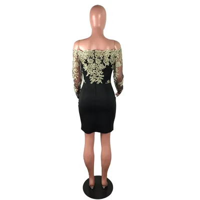Water-soluble Lace Tube Top Long Sleeve Dress