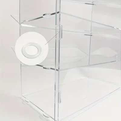 Two-layer Acrylic Baking Display Case, Square Shape, Suitable For Commercial And Residential Kitchens, Dustproof, Scratch-resistant, Easy To Clean, And Perfect For Dessert Display.