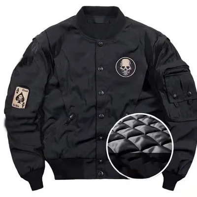 Oversize Loose Embroidered Overalls Flight Jacket