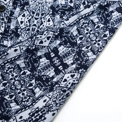 Cotton Shirt Men's Poker King Print