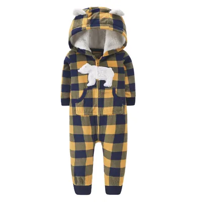 Baby Fleece Long Sleeve Hooded Bodysuit