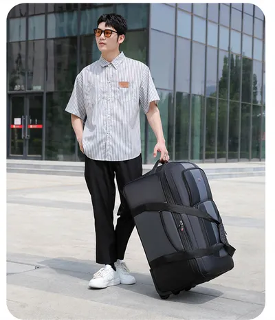 Women Travel Suitcase Trolley Bags Wheeled Bag Oxford Waterproof Rolling Luggage Travel Handbag