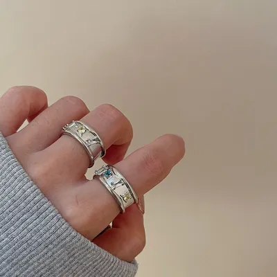 Simple French Style Colored Zircon Copper Ring