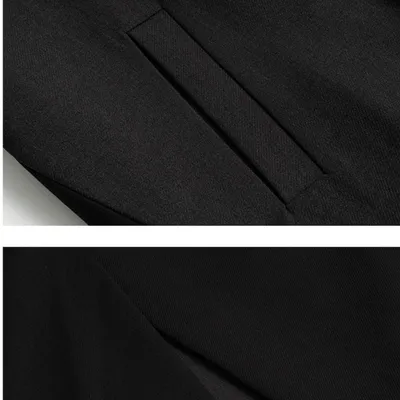 Autumn And Winter Wool Unbuttoned Loose Padded Shoulder Mid-length Patchwork Coat