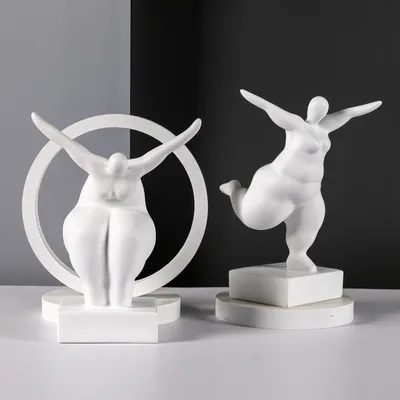Modern Simple Fat Woman Abstract Figure Sculpture Home Living Room Hotel Window Crafts Furnishings