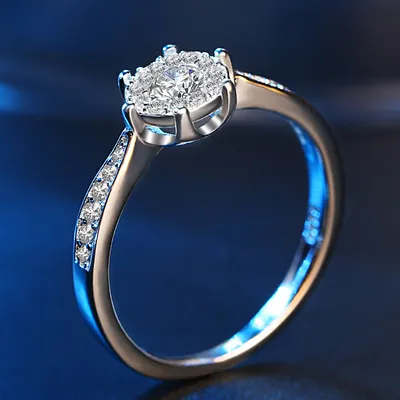 Korean Wedding Ring Hearts And Arrows Simulation Diamond Ring Couples Proposal