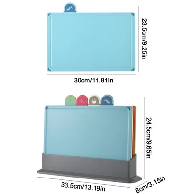 4-piece Cutting Board Set With Anti-slip Index And Support