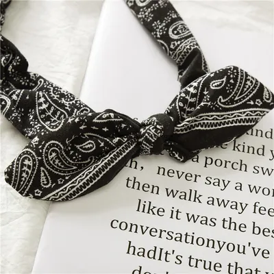 Bunny ears knotted elastic headband