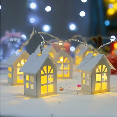 2M 10pcs LED Christmas Tree House Style Fairy Light Led String wedding natal Garland New Year christmas decorations for home