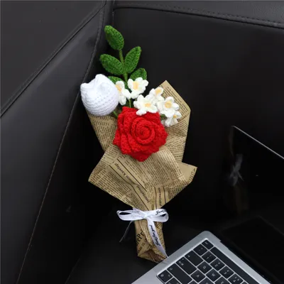 Handmade Crochet Flower Bouquet For Birthday,wedding,party Gift