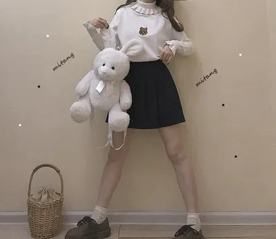 Japanese Cute Girl Blouse Slim Fit Wooden Ear Turtleneck Sweater Sweater Autumn And Winter Undershirt