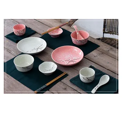 Tableware Set, Japanese Ceramic Dinnerware Set For Home, Kitchen, Person, 6 Uds.