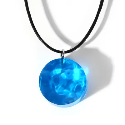 Resin Pendant Leather Cord Necklace