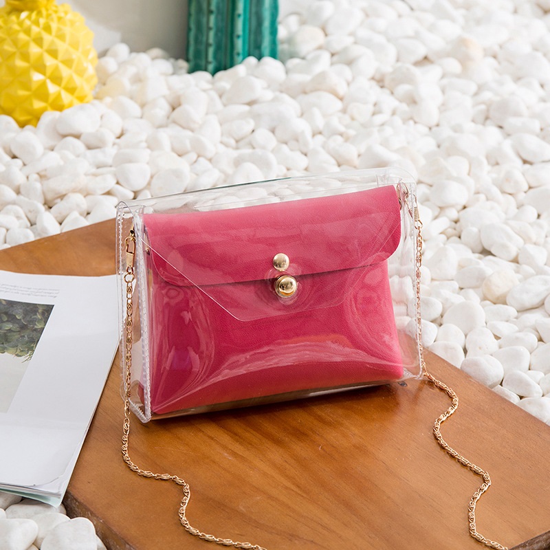 Ladies transparent one-shoulder diagonal bag