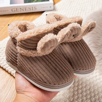 Children's Bag Heel Plus Plush Thick  Warm Cotton Shoes