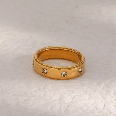 Stainless Steel Plated 18K Zircon XINGX Ring