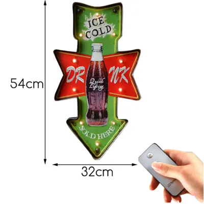 Iron Remote Control LED Light Bar Wall Iron Painting Decoration