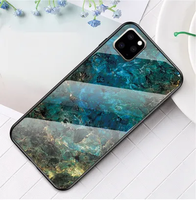 Marbled glass phone case