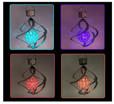 Outdoor Stainless Steel LED Solar Wind Bell Lamp acrylic ball building controlled wind bell rotating wind bell lamp landscape lamp