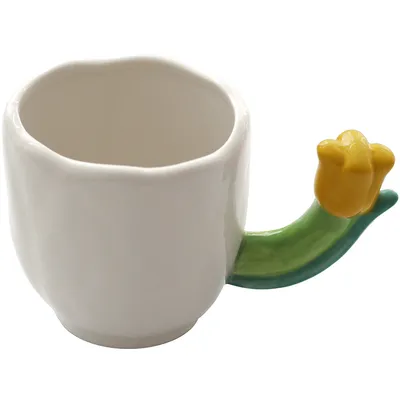 Ins Three Dimensional Small Flower Tulip Ceramic Spoon