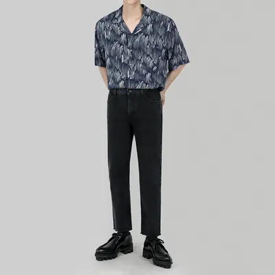 Men's Floral Full Print Short Sleeve Shirt