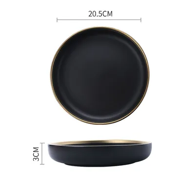Silver Light Luxury Ceramic Dinnerware With Gold Edge And Silver Edge
