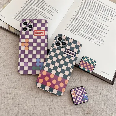 Creative Lattice Mirror Stand Phone Case