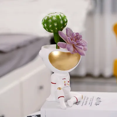 Astronaut Succulent Flower Pot Plant Flower Pot Set Combination Decoration Resin Crafts
