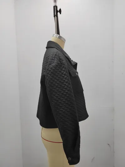 Women's Casual Long Sleeve Coat Lapel Solid Color