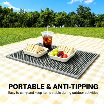 Set Of 2 18x12 Inch Heat Resistant Rubber Drying Mats, Multi Purpose Dish Draining Pads For Kitchen Countertops.
