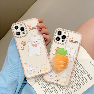 Rabbit Radish Bracket Cartoon Mobile Phone Case