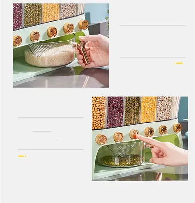 Kitchen Grains Separate Storage Box Compartment