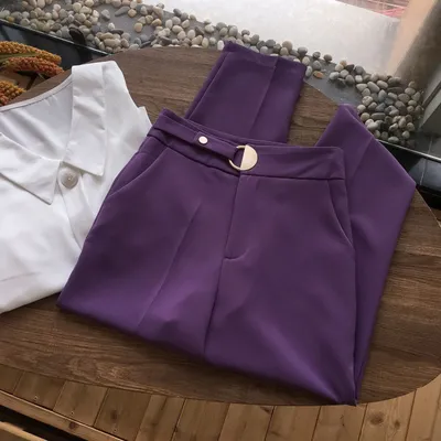 The New Drape High-waist Casual Suit Trousers Are Thin And Radish Loose Cropped Trousers