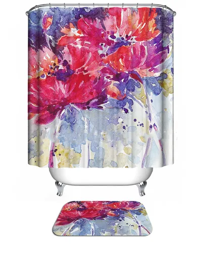 Custom Printed Digital Bathroom Waterproof Toilet Curtain