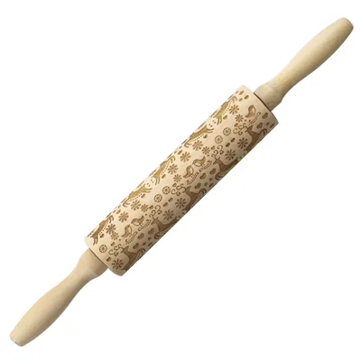 Christmas elk print rolling pin