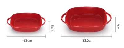 Ceramic Creative Binaural Rectangular Bakeware Tableware