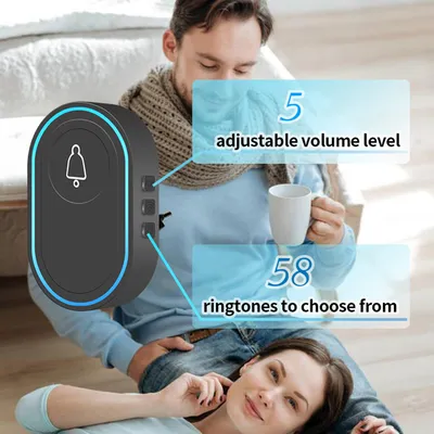 Wireless Detector Without Button Black Plug-in