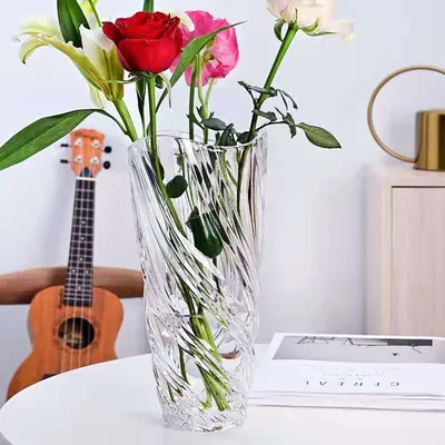 Light Luxury Glaze Crystal Glass Vase Flower Arrangement Decoration Utensils Ornaments Crafts